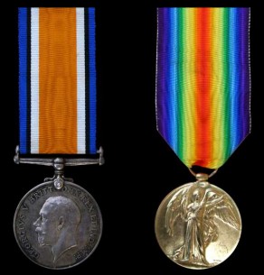 Staff Nurse Fanny Mason's British War Medal and Victory Medal