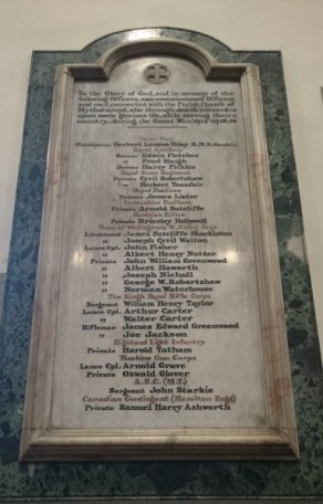 St Michael’s Church War Memorial, Mytholmroyd, Yorkshire
