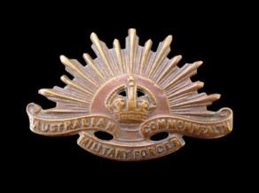 Badge given by James Shorrock to his sister, Ethel, before he returned to Australia