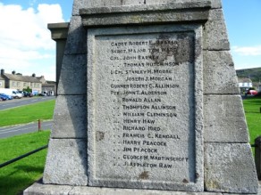 Reeth: Parishes of Grinton, Marrick and Reeth War Memorial - detail