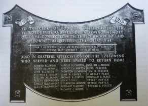 Memorial plaque in the Methodist Chapel, Reeth