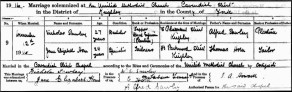 Marriage Register of the United Methodist Church, Cavendish Street, Keighley, Yorkshire