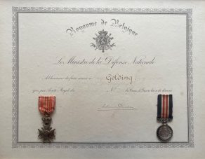 Sergeant George Abraham Golding’s citation for his award of the Croix de Guerre (Belgium)