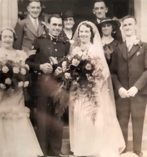 Marriage of Harry Oliver (son of Harry and Lydia) and Celia Ellen Gathercole 26 September 1936