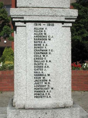 Boreham Wood War Memorial - detail
