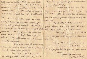 Pages 2 & 3 of a letter sent by Lieutenant Noel Roderick Rayner