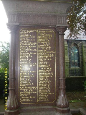 Padiham War Memorial - detail