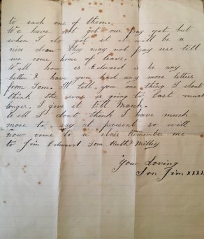 Page 2 of a letter from Private James Leeming to his mother