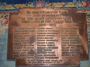 Blackburn, St Andrew's Church, Livesey Road: War Memorial (Church now closed)