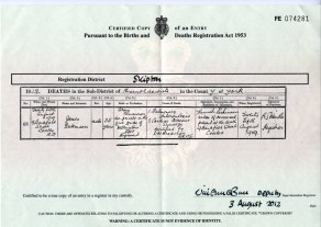 Death Certificate for James Parkinson