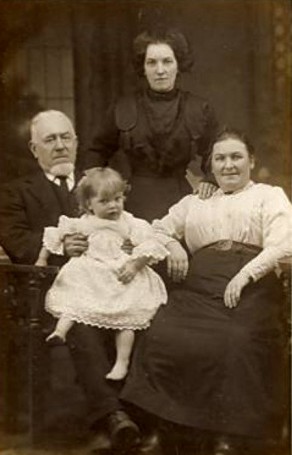 Katherine White, née Marshall, the wife of Richard Charles White (Wood) with their daughter, Violet Mary and Katherine’s parents - Richard and Ellen Marshall, née Chatburn.