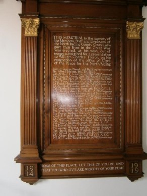 North Riding County Council War Memorial to Members, Staff and Employees