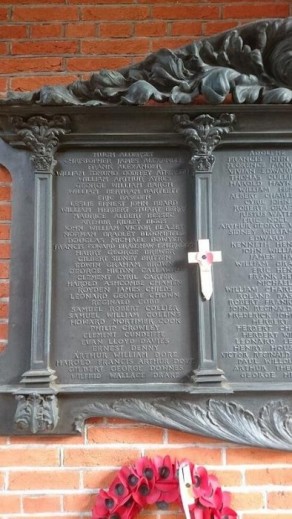 War Memorial of University College, Reading - detail