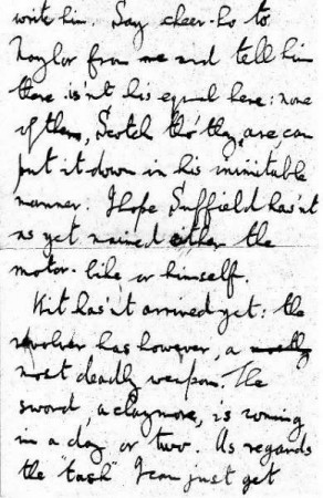 Page 2 of the letter written 12 September 1914 to Miss Ethel Kershaw