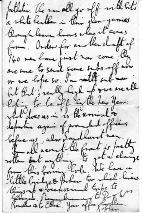 Page 4 of the letter written 9 November 1914 to his brother, Dr. Charles Suffield Brown