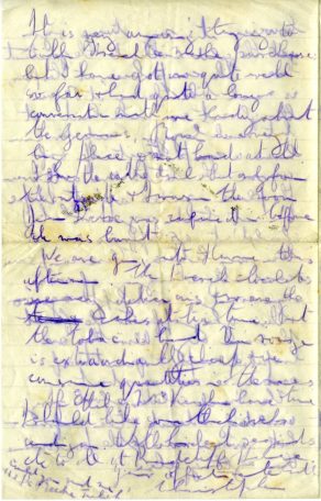 Page 4 of the letter written 27 January 1915 to his brother, Dr. Charles Suffield Brown