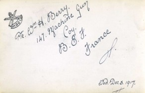 Extract from an Album that belonged to Muriel (Alice Muriel Hope Jane) Berry, later Parkin, and sister of 2nd Lt John Leslie Berry