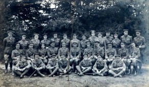 The Officers, 10th (Service) Battalion The Duke of Wellington's (West Riding Regiment), Bramshott, August, 1915. (From the collection of Captain Richard (Dick) Bolton)