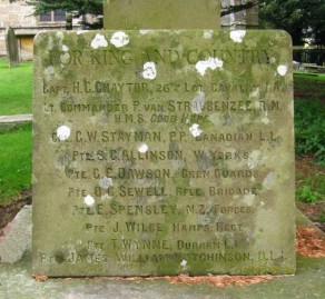 Spennithorne War Memorial - detail