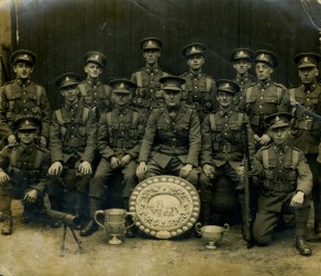 Sergeant Henry (Harry) Valance Killeen (front, second from right), the brother of Private Reginald Victor Whiteley Killeen