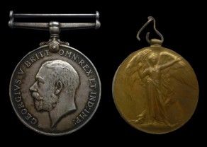 Private John Willis Hawkin’s British War Medal and Victory Medal
