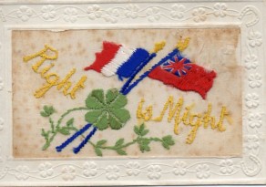 Silk postcard from A/Cpl George Edward Hirst to his daughter Alice (10 September 1916)