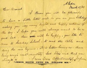 Letter to Bernard Locker, dated, 17 March 1909
