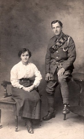 Gunner Harold Scott with his fiancée, Eva Alderson