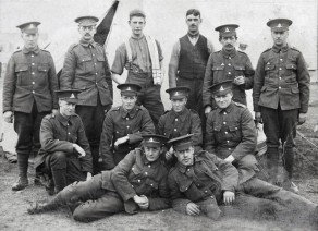 Group of soldiers at Strensall Camp, near York, circa 1915