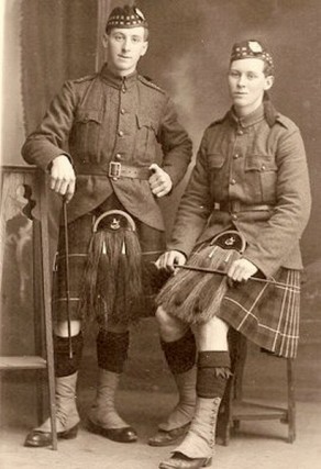 Private John (Jack) Herd (standing) and Private Edmund Herd, the brothers of Private Frederick Proud Herd