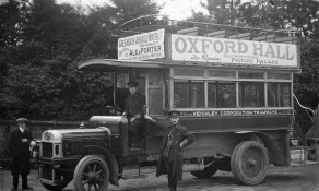 Henry Kirkley, whilst employed as a bus driver by Keighley Corporation Tramways (taken at Oakworth, c. 1913)
