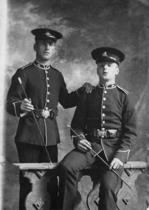 Private Henry Kirkley (on the right) whilst serving pre-war, in a Territorial Force battalion of the Duke of Wellington’s (West Riding Regiment)