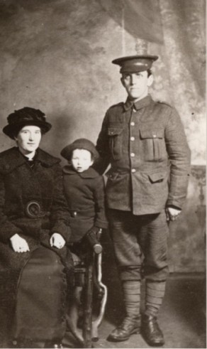 Private Ralph C. Hodgson with his wife, Jane Ann, née Kelly and son Dennis
