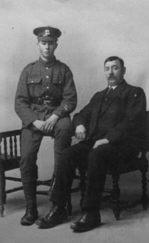 Private Leonard Blackwell and his father