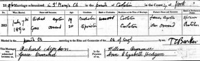 Marriage Register of St. Mary’s Church, Carleton-in-Craven, Yorkshire