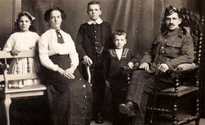 Walter and Sarah Cork, née Wood with their children (l-r): Lily Alice, David and Herbert