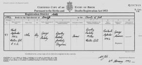 John Easterby's Birth Certificate