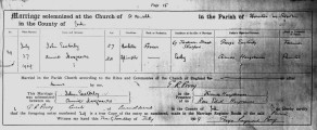 Marriage Certificate of John Easterby and Annie Hargreaves
