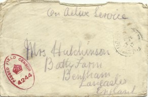 Envelope for letter above