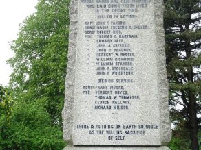 Pickhill Parish War Memorial - detail