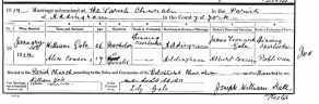 Marriage Register of Addingham Parish Church, Yorkshire