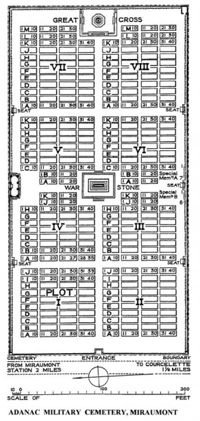CWGC Cemetery Plan: ADANAC MILITARY CEMETERY, MIRAUMONT