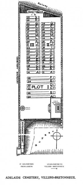 CWGC Cemetery Plan: ADELAIDE CEMETERY, VILLERS-BRETONNEUX