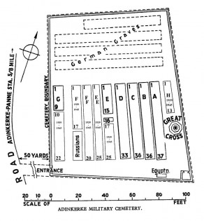 CWGC Cemetery Plan: ADINKERKE MILITARY CEMETERY