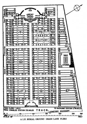 CWGC Cemetery Plan: A.I.F. BURIAL GROUND, FLERS