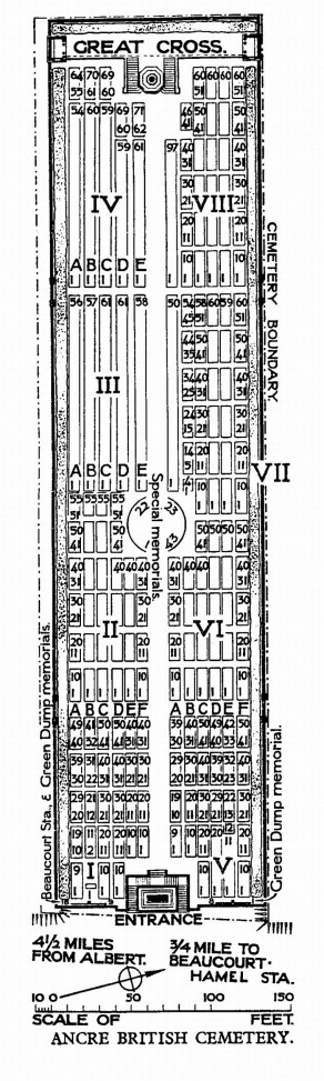 CWGC Cemetery Plan: ANCRE BRITISH CEMETERY, BEAUMONT-HAMEL