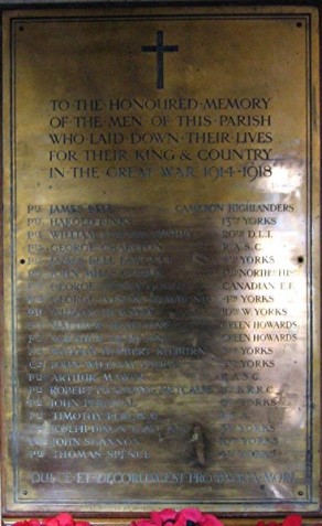 (2b) St Andrew's Church: engraved brass memorial plaque