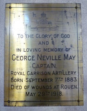 (2c) St Andrew’s Church: brass memorial plaque (George Neville May)