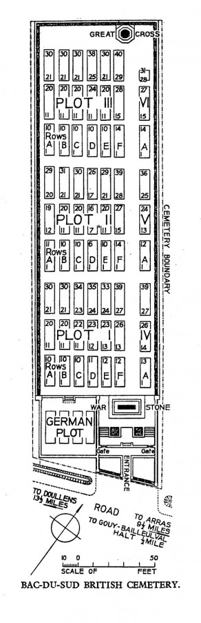 CWGC Cemetery Plan: BAC-DU-SUD BRITISH CEMETERY, BAILLEULVAL