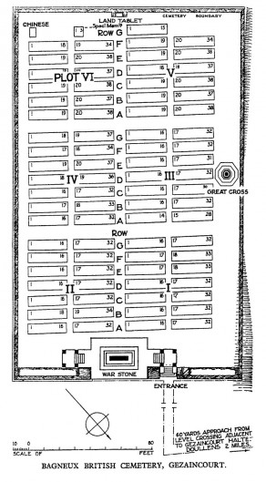 CWGC Cemetery Plan: BAGNEUX BRITISH CEMETERY, GEZAINCOURT